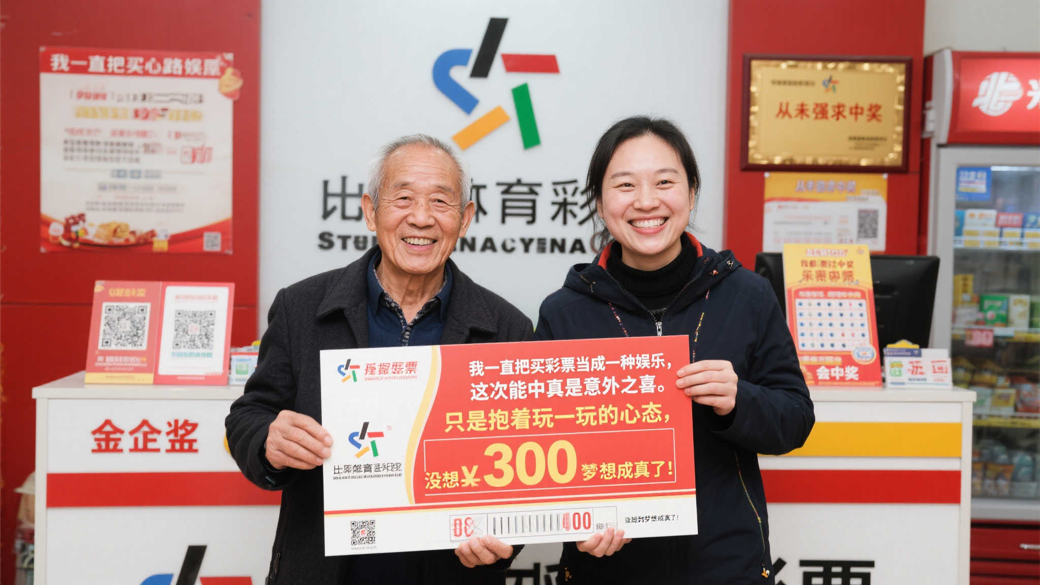 在兑奖现场，两位得主分享了自己的心路历程