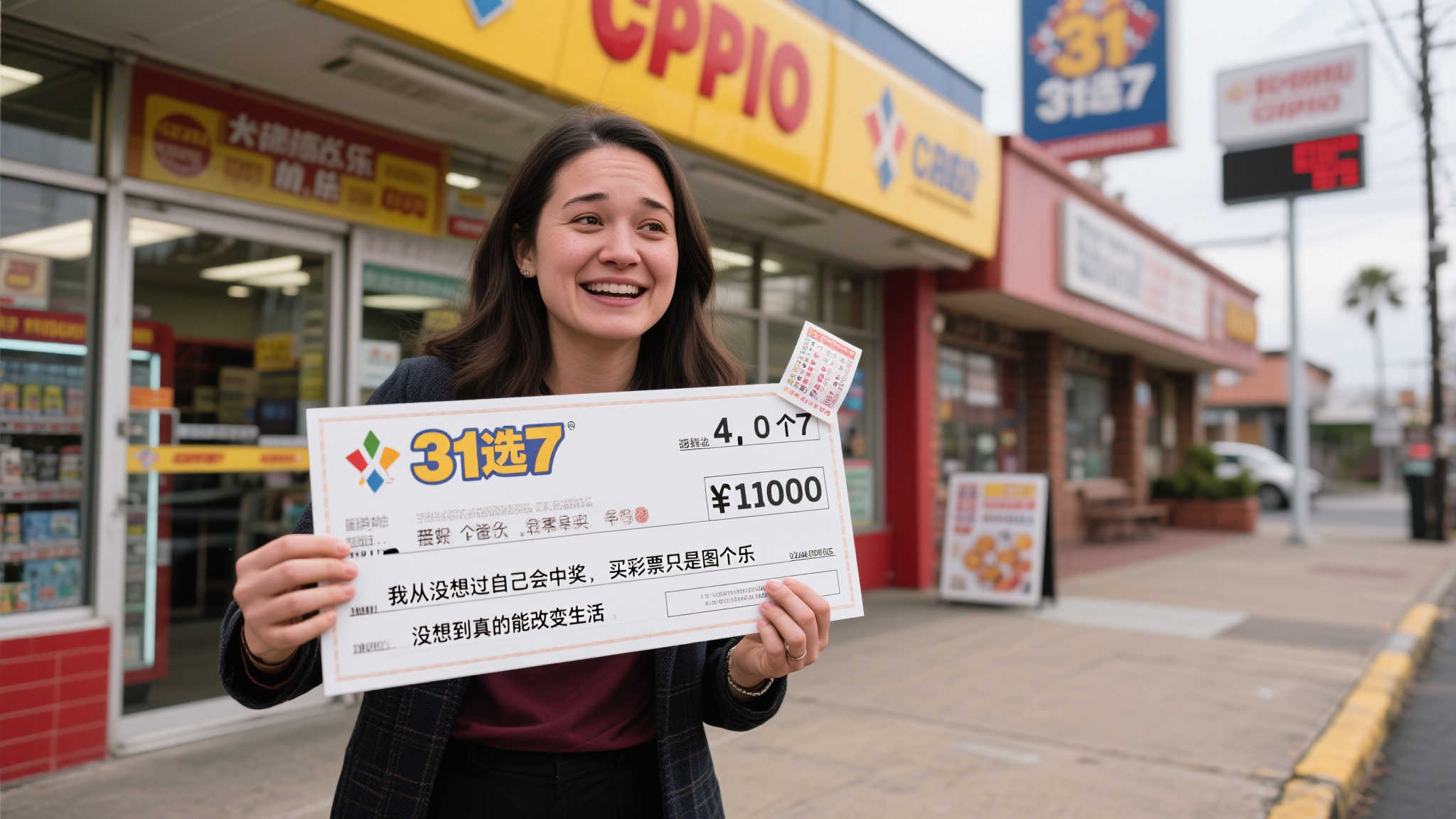 这位女子并非资深彩民，购买彩票对她来说只